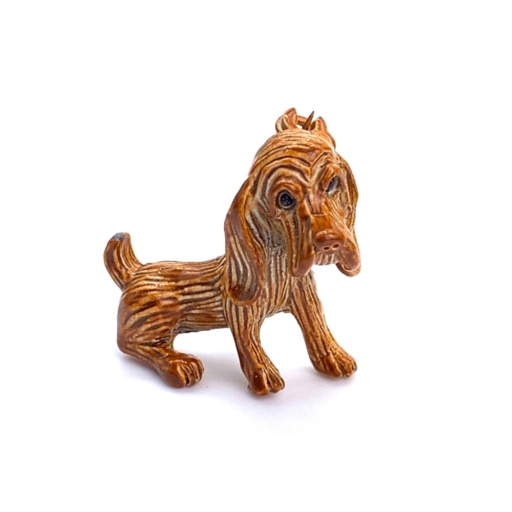 Vintage Gerry's Dog Puppy Hound Mutt Enamel Brooch Scarf Pin Dog Lovers Gift